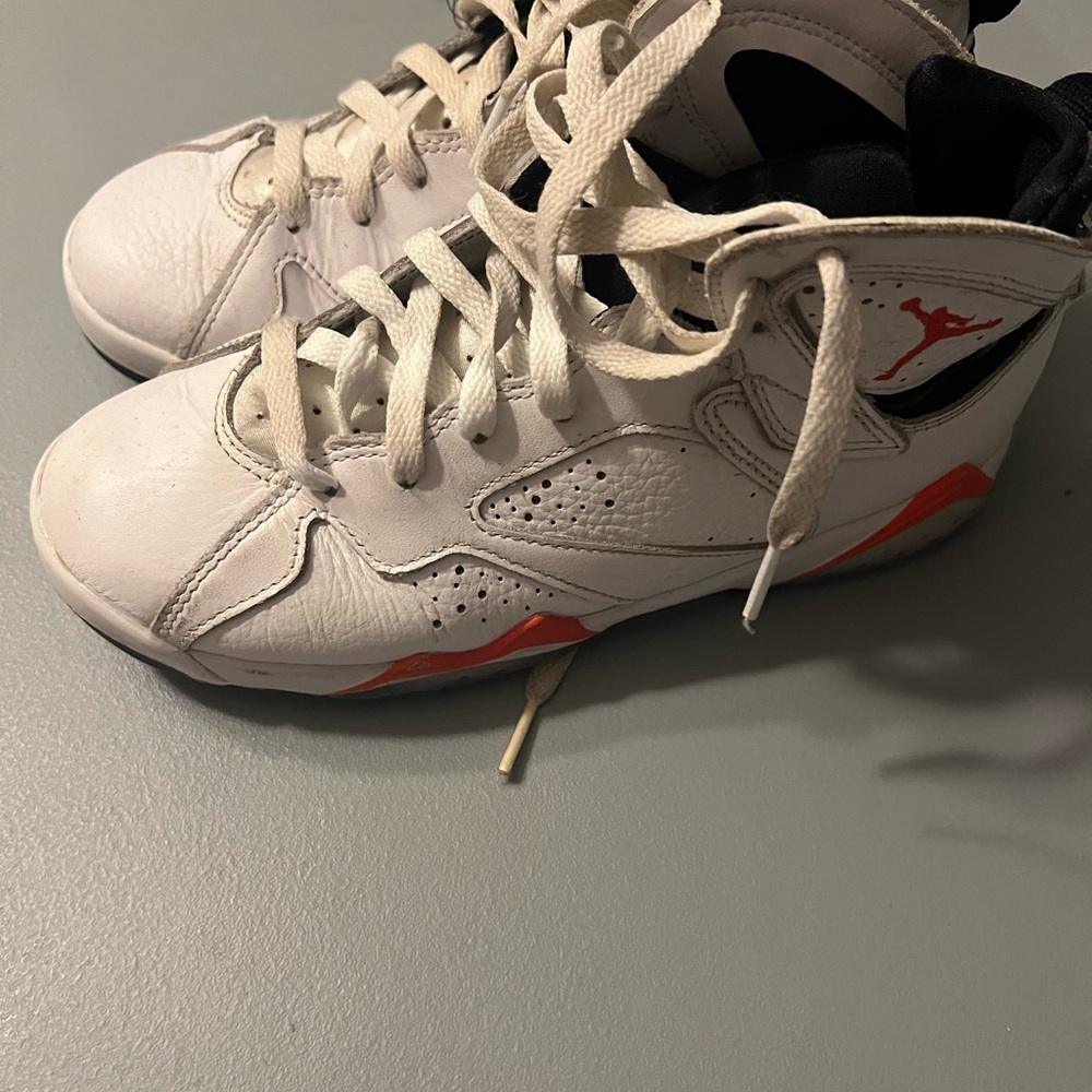 Jordan White and Orange Sneakers Minimalist Design